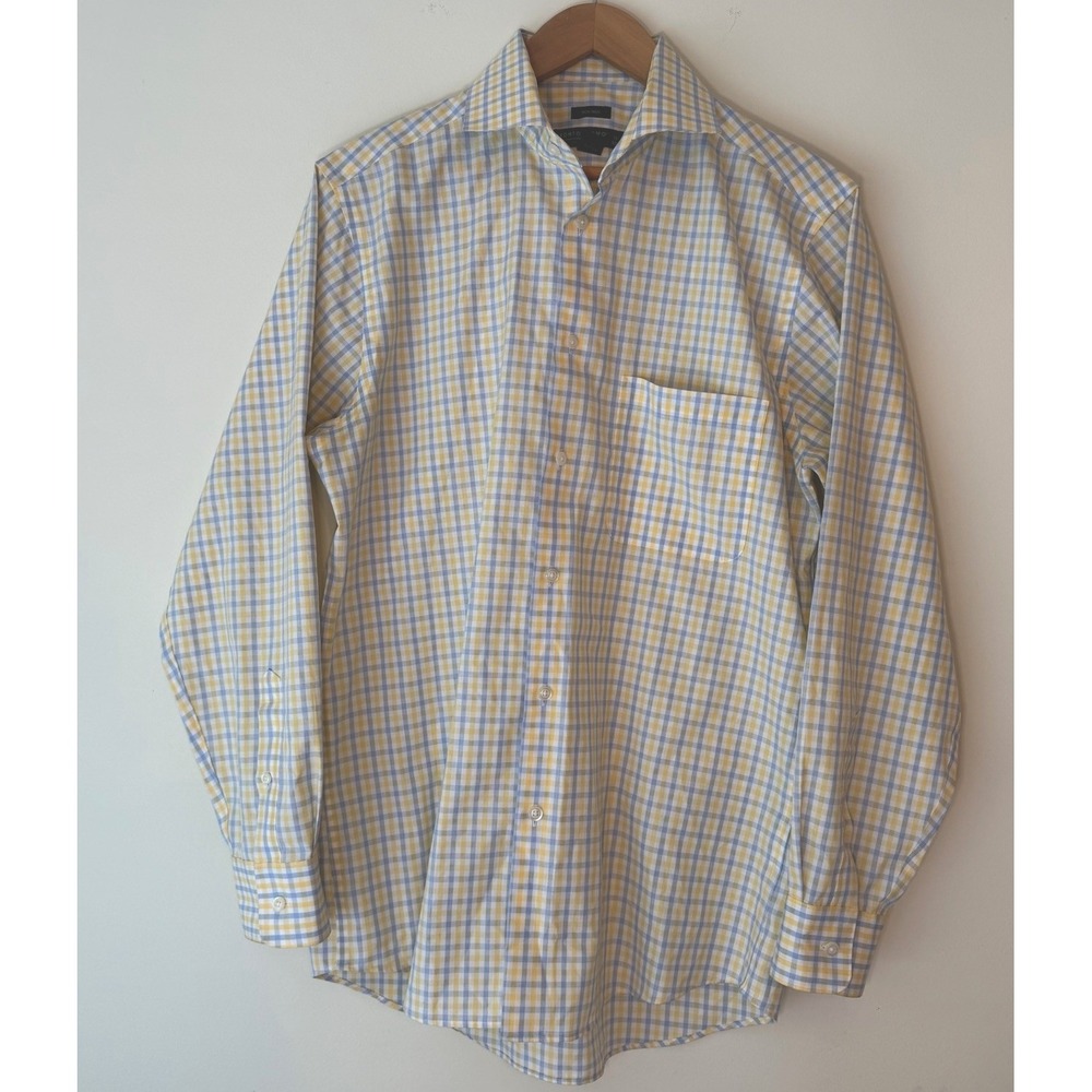 Pronto Uomo Non Iron Slim Fit Cotton Long Sleeve Dress‎ Shirt Size 15 32/33
